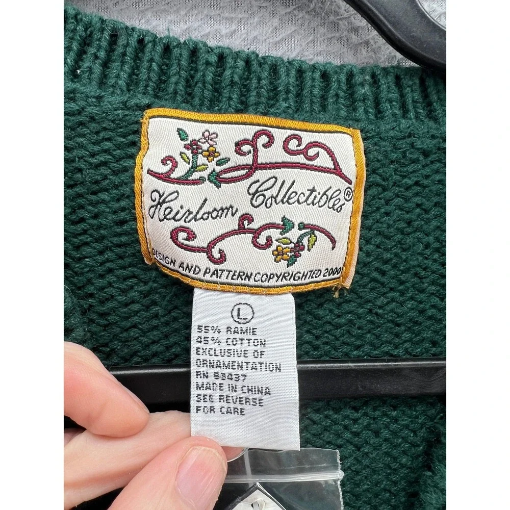 Heirloom Collectibles Sweater Womens L VTG Christmas Vest Green Tree NWT - Picture 4 of 11